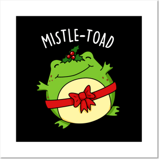 Mistletoad Cute Christmas Mistletoe Toad Pun Posters and Art